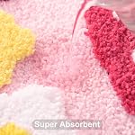 Anybar Rugs de salle de bain rose Mignon fraise fleur de bain tapis accessoires de salle d'eau, drôle coloré non glissant plancher baignoire Rug machine lavable baignoire tapis doux microfibre pour douche, baignoire (18x25 de pouce)