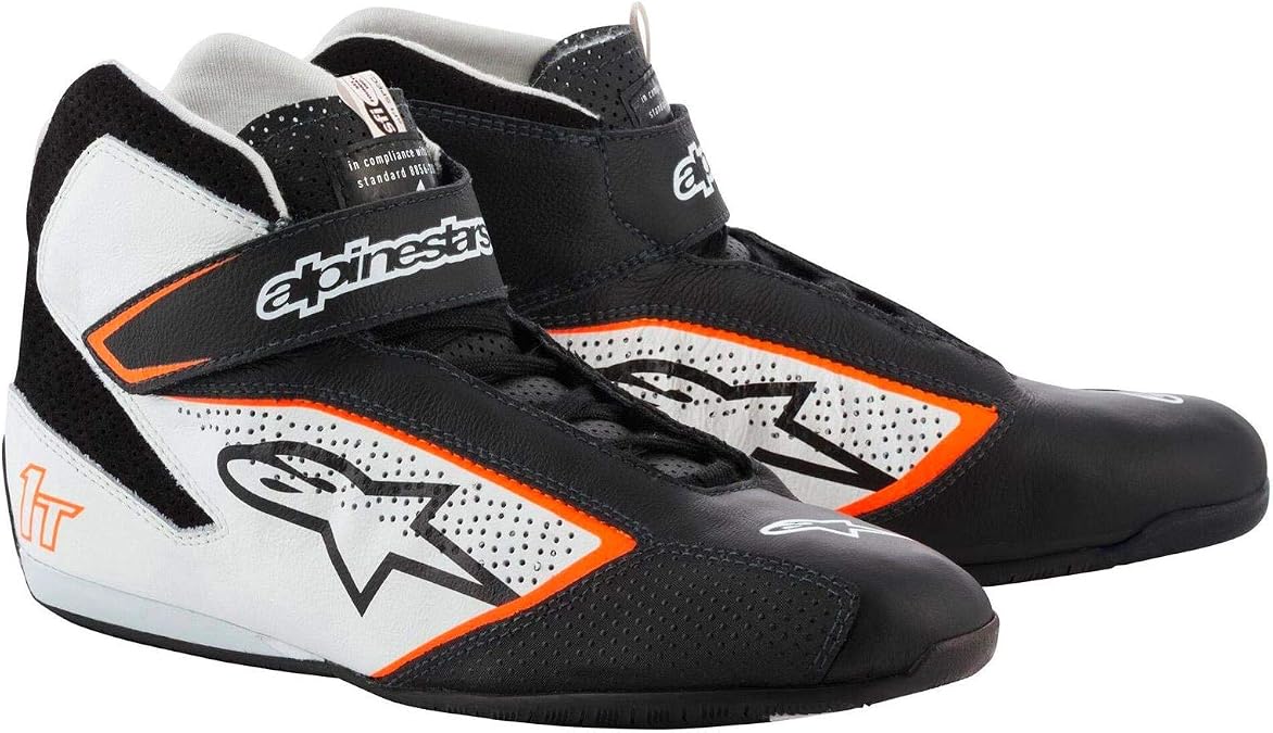 Alpinestars TECH-1 T SHOES US BLACK WHITE YELLOW FLUO 5