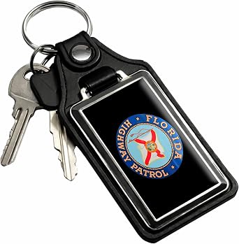 Brotherhood Florida Highway Patrol Emblem Keychain Key Holder Key Ring For Men Heavy Duty Car Keyring For Men and Women