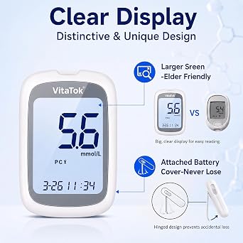 Blood Sugar Monitor Blood Glucose Monitors, G-425-2 Blood Sugar Test Kit with 50 Test Strips & 50 Lancets, Diabetes Testing Kit for Home Use (50 Kit)