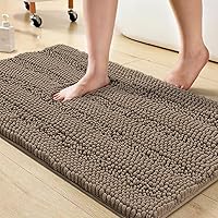 Vista 24 de Turquoize Alfombras de Baño Chenille Peludas Alfombra de Baño Antideslizante Gruesas Alfombras de Baño Peludas para Baño Chenille Juego de Alfombra