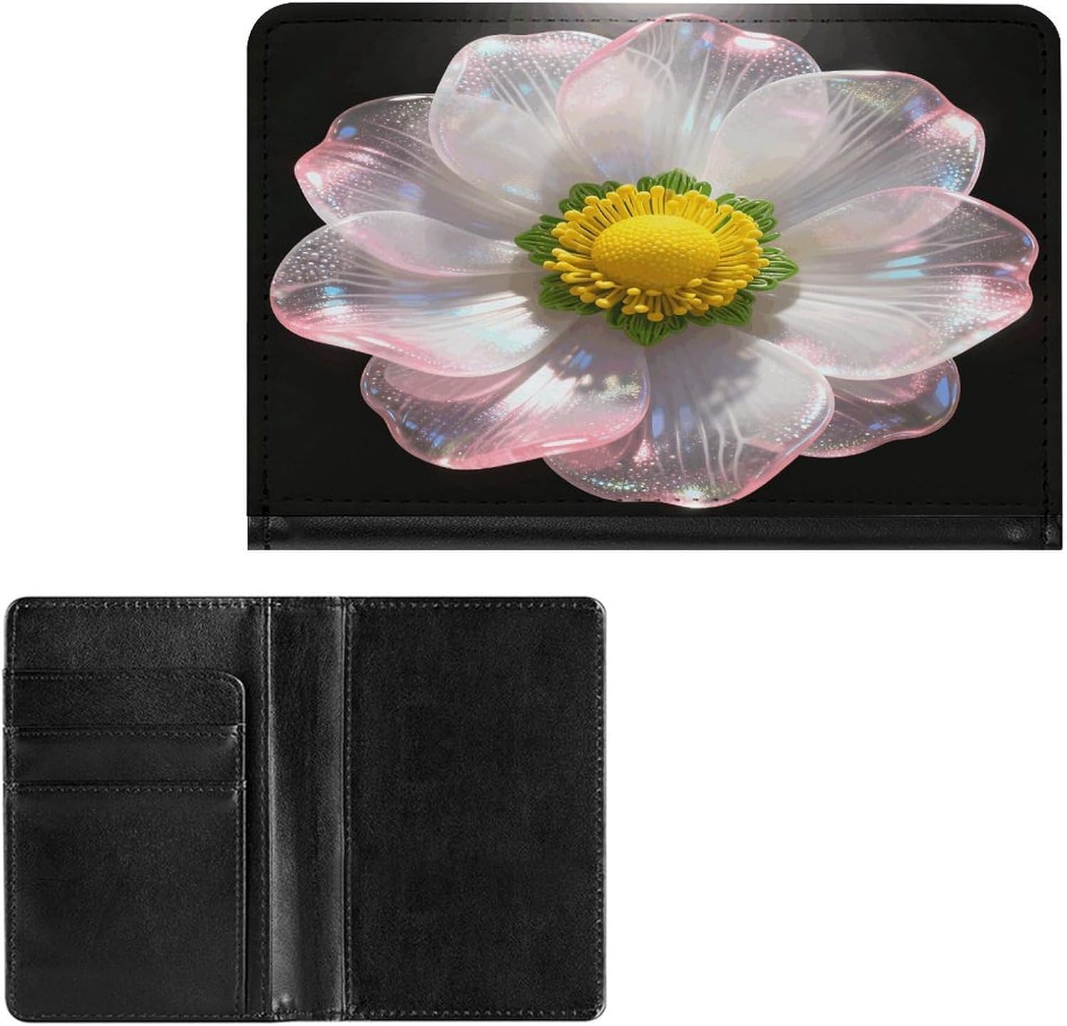 Personalized Glazed Fantasy Blossom Passport Holder Waterproof Passport Protector for Travel Essentials Classic Passport Wallet with Slots PU Leather Passport Cover Holder