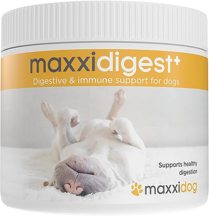 maxxipaws maxxidigest+ Prebióticos y Probióticos para Perros - Soporte Digestivo e Inmunológico - Suplemento en Polvo, 200g