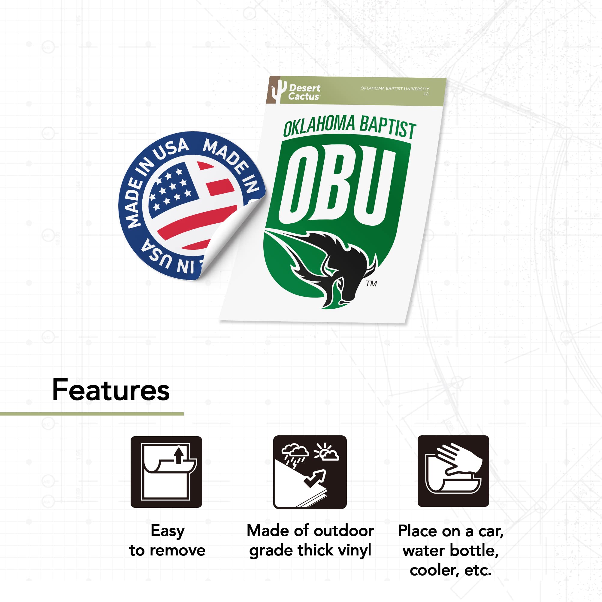 Desert Cactus University Of Oklahoma Sticker Decal – 4-Inch Vinyl Laptop, Car & Water Bottle Decal