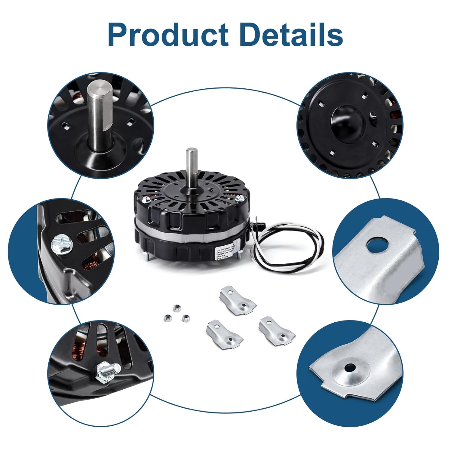 Criditpid DOW-136-0-34, DOW-136-0-40-XIN Power Vent Attic Fan Motor Replacement Part, 3.4 Aamps, 120 Volts, 1100RPM Motor.