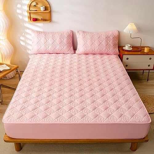 EVURU Queen Size Mattress Protector,Queen Size Mattress Pad Top Mattress Cover Quilted Fitted Mattress Protector Cotton Top Stretches 12in Deep