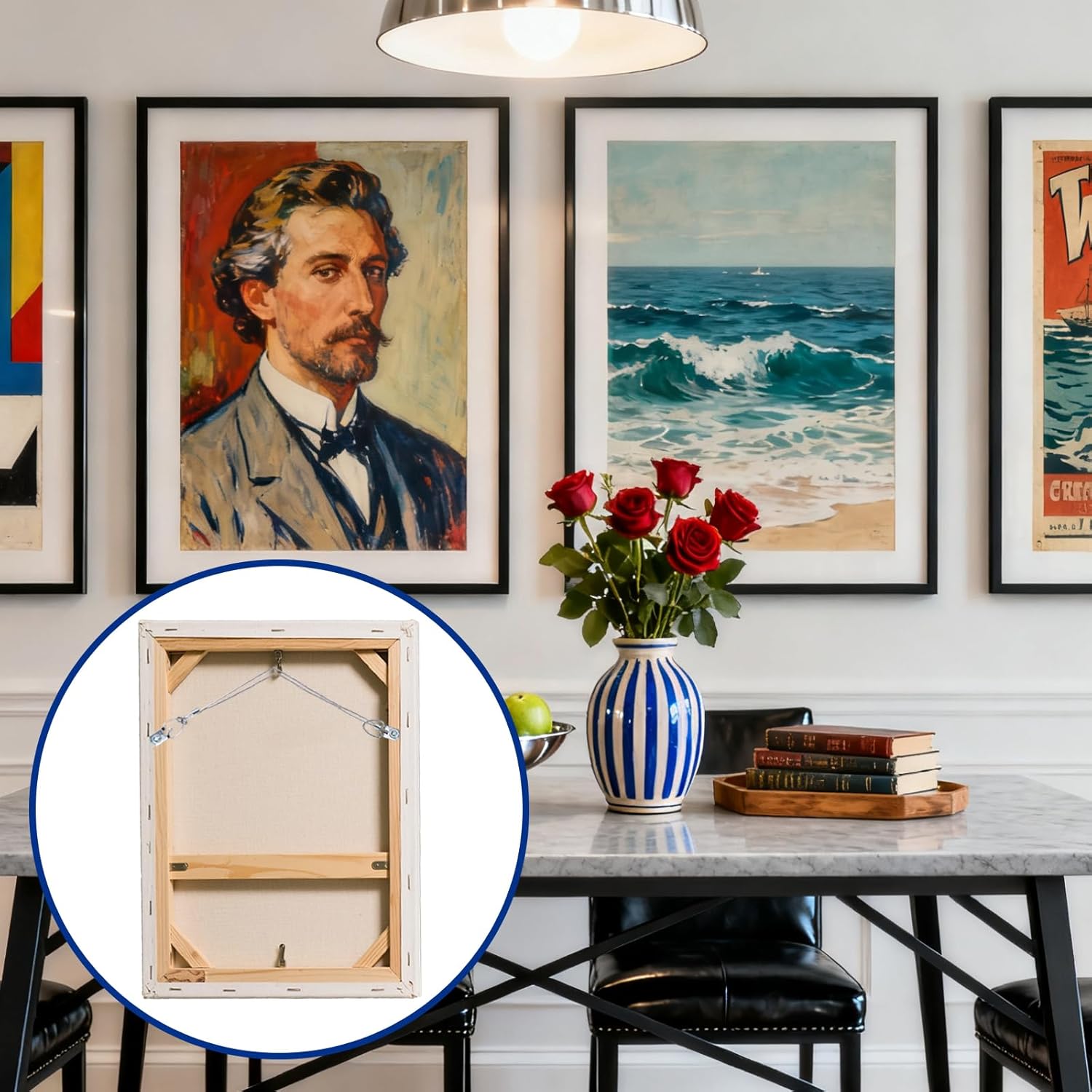 92PCS Picture Hanging Kit - 30 Feet Braided Hanging Wire, 30Pcs D Ring Picture Hangers with Screws and 30Pcs Aluminum Crimping Loop Sleeve for Canvas Paintings, Photo Frames thumbnail