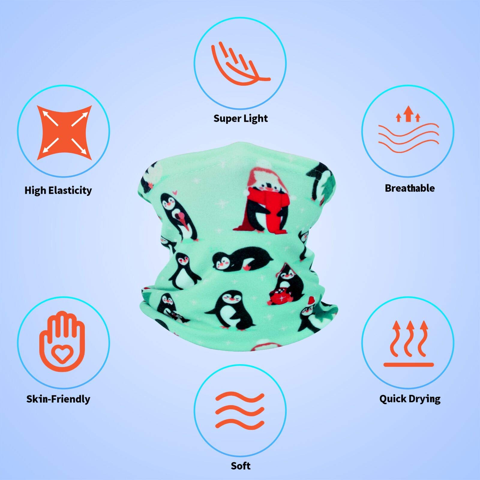 KATELUO Bandana Multifonction Hiver Enfants, Bandana Multifonctions Couvre-Chef, Cache Cou Bandana, Respirable Cache-Cou, Multifonction Bandana pour Garçons Filles Ski Raves Cyclisme Moto Raves