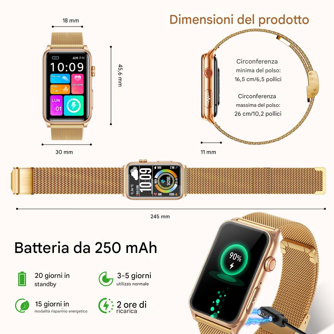 2026 Nuovo Smartwatch Donna con ECG/Pressione sanguigna/Lipidi/BMI/Sonno | 1.57"Salutare Orologio Fitness Elegante con Ciclo Mestruale/HRV/Temperatura Corporea/Cardiofrequenzimetro/SpO2/Acido Urico