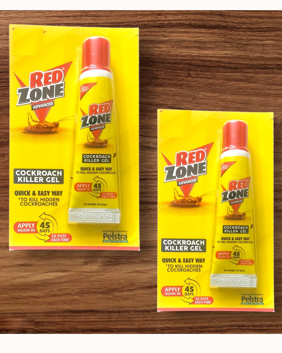 RED ZONE Advanced Cockroach Killer Gel, 20g - Pack of 2 | Quick Acting Formula for All Roach Types, 45-Day Protection, No Smell-image-12