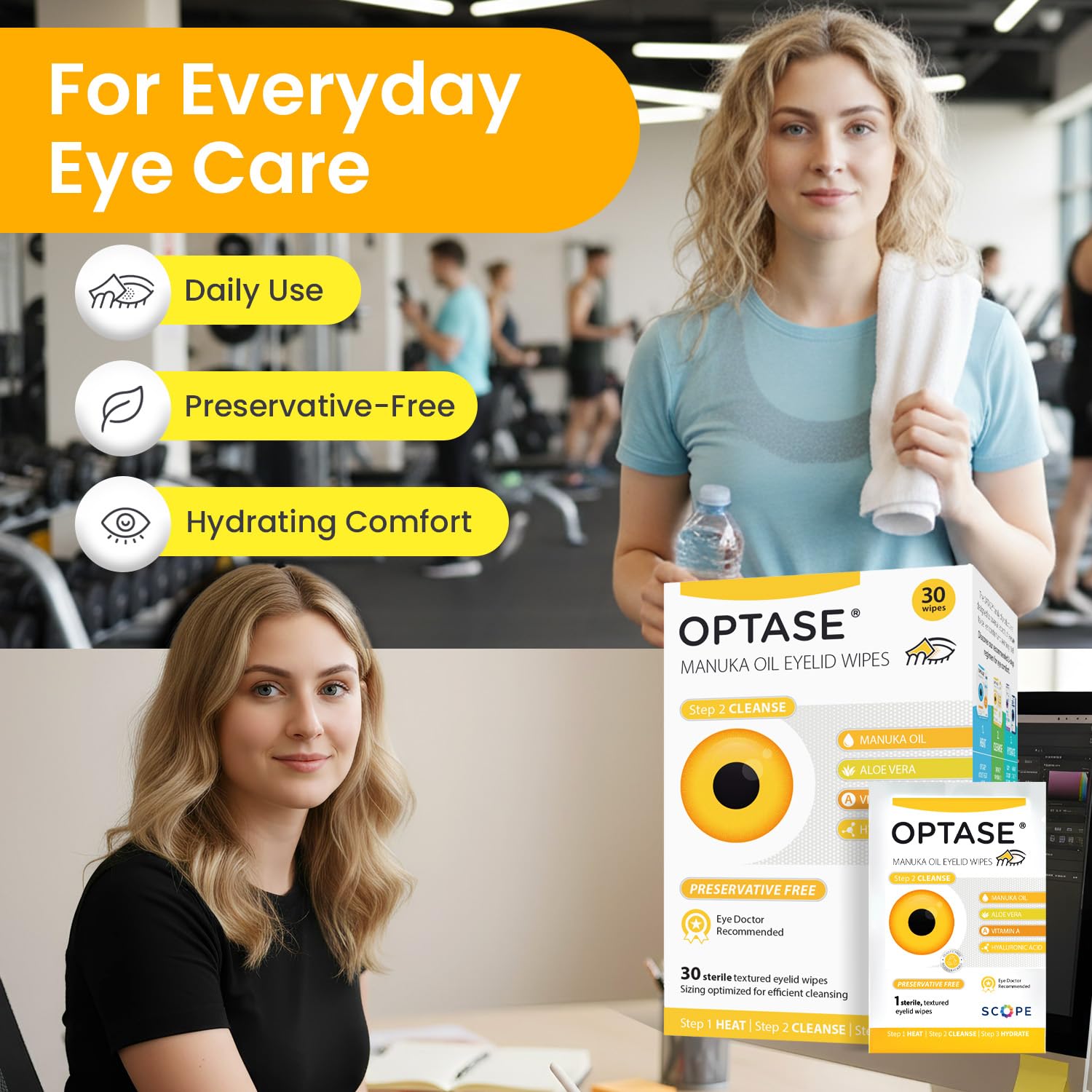 OPTASE Manuka Oil Eyelid Wipes, 30 Count – Eyelid Cleansing Wipes with Natural Manuka Oil – Preservative-Free Formula for Daily Hygiene and Eye Lid Comfort - Doctor Recommended Eye Lid Cleaning - Image 4