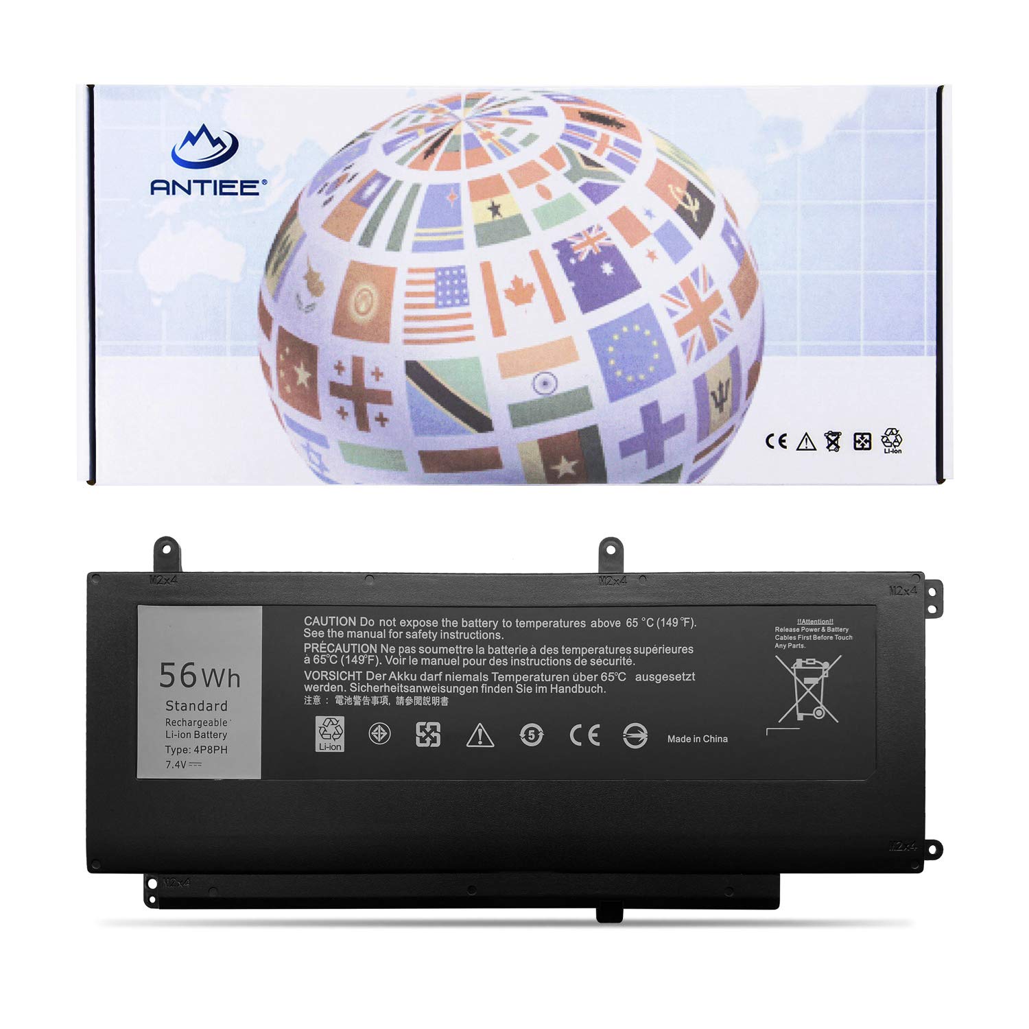 ANTIEE 56Wh 4P8PH Battery Replacement for Dell Inspiron 15 7000 7537 7547 7548 N7547 N7548 Vostro 14