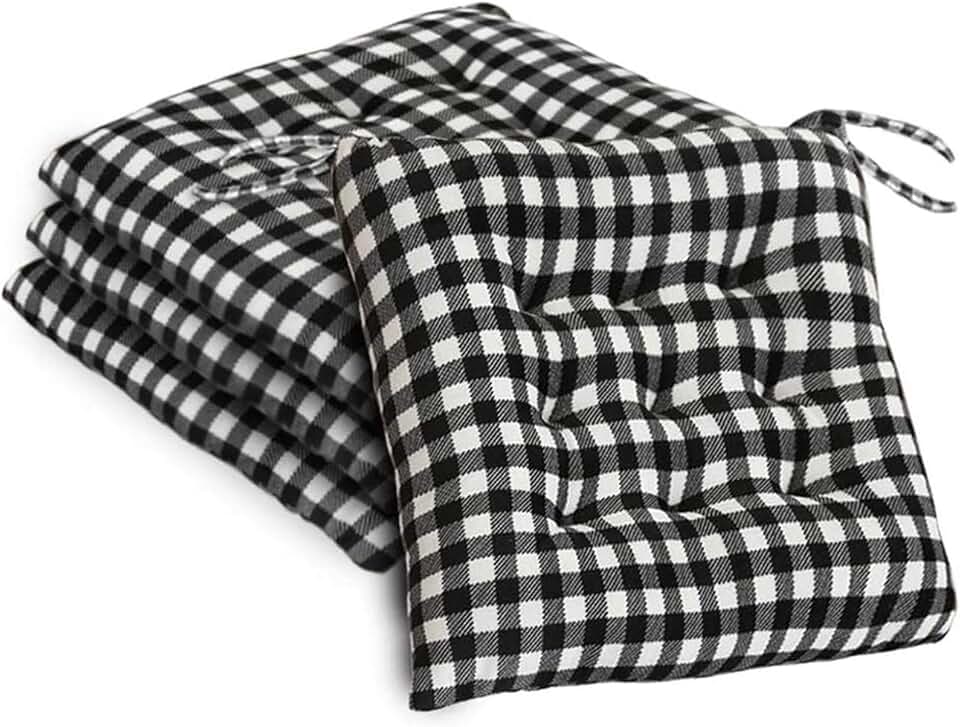 black and white chair cushions