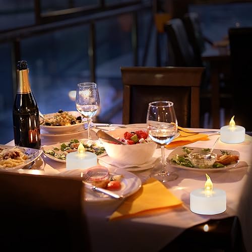 Miniatura 9 de Velas LED sin llama paquete de 24 velas falsas alimentadas por batería, baterías incluidas, sin perfume, para celebración de temporada y festival,