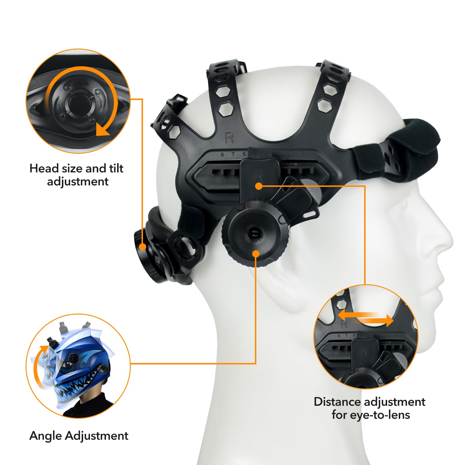 TRQWH Casco de repuesto para casco de soldadura, campana de soldadura de agujero cuadrado, casco de soldadura cómodo y flexible, accesorios de casco de soldadura