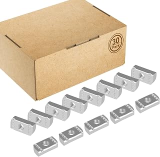 Strut Channel Nuts 1/4"-20 No Spring (30 Pcs) | 8mm Thickened Strut Nuts, Grade 5, Thickened Zinc Plated, for 1-5/8" Strut Channel, Solar Panels Mounting