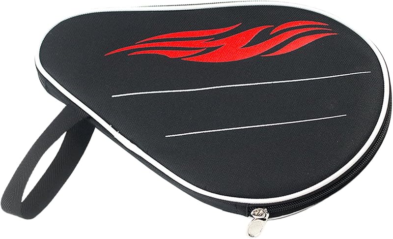 Table Tennis Bat Case Protective Sleeve with Storage Pocket and Carry Strap Multipurpose Ping Pong Paddle Holder for Training Match Storage Transport (Black)