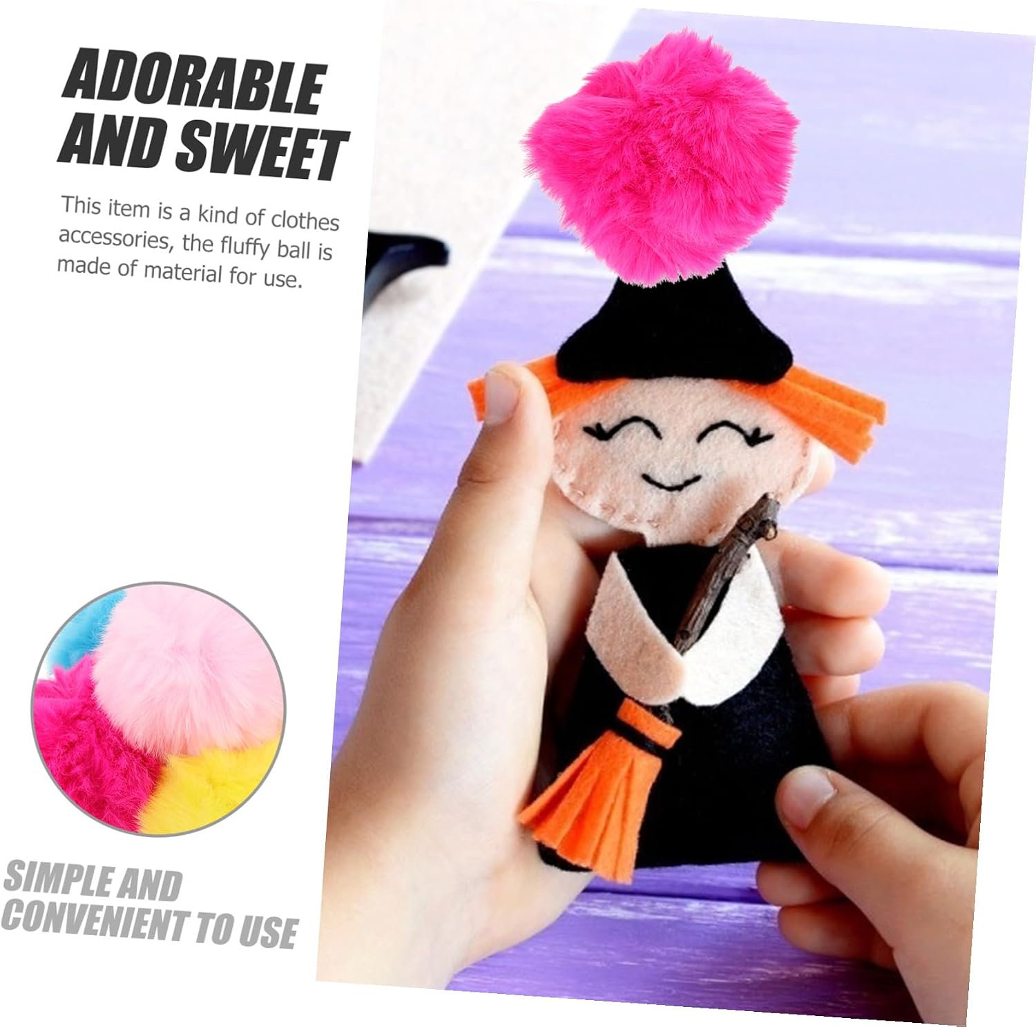 STOBOK 50pcs Fluffy Ball Craft Clothes Plush Balls Fur Pink for DIY Hat Clothing Shoes