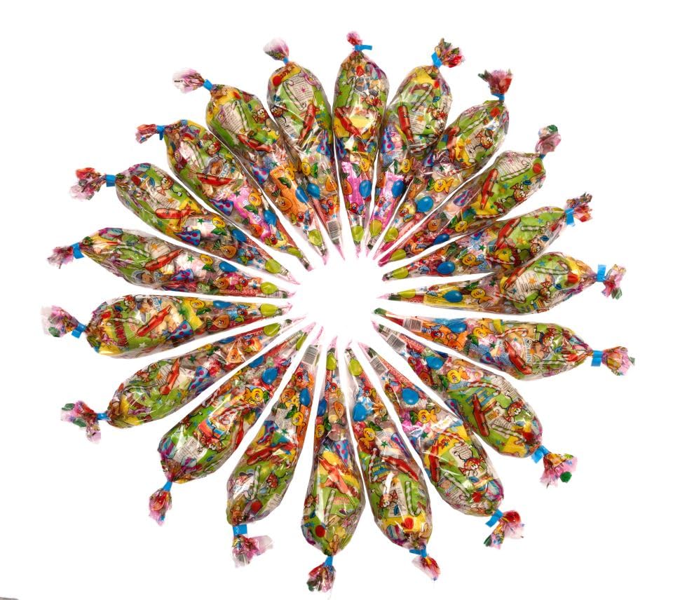 15 Bolsas Conos Chuches Cumpleaños Sin Gluten Infantil Fiesta Golosinas | Sin lactosa, envueltas individualmente, colores vivos, festivo, ideal comuniones, bautizos, piñatas, listas para repartir