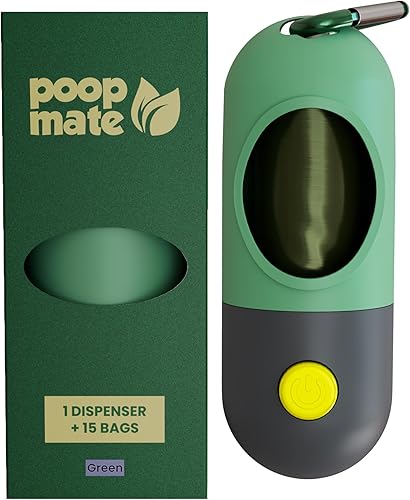 Miniatura 8 de Poop Mate Soporte para bolsa de excrementos de perro con linterna LED integrada para pasear perros, residuos de mascotas y bolsa de excrementos de