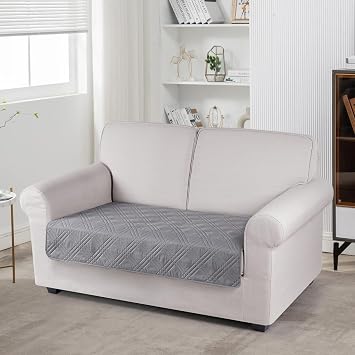 TAOCOCO 100% Waterproof Sofa Cushion Cover Reversible Couch Seat Cover for Dogs Pets Loveseat Couch Cover for Sectional Sofa U Shape Sofa Furniture Protector Sofa SlipcoverLoveseat, Light Gray
