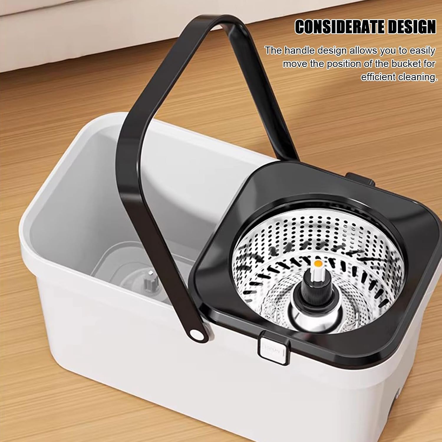 Spin Mop and Bucket with Wringer Set for Home, Spinning Mop System with 5 Refill Heads & Detachable Inner Bucke, 55.1" Extended Handle for Floor Cleaning of Hard-Wood, Laminate, Tile, Wall