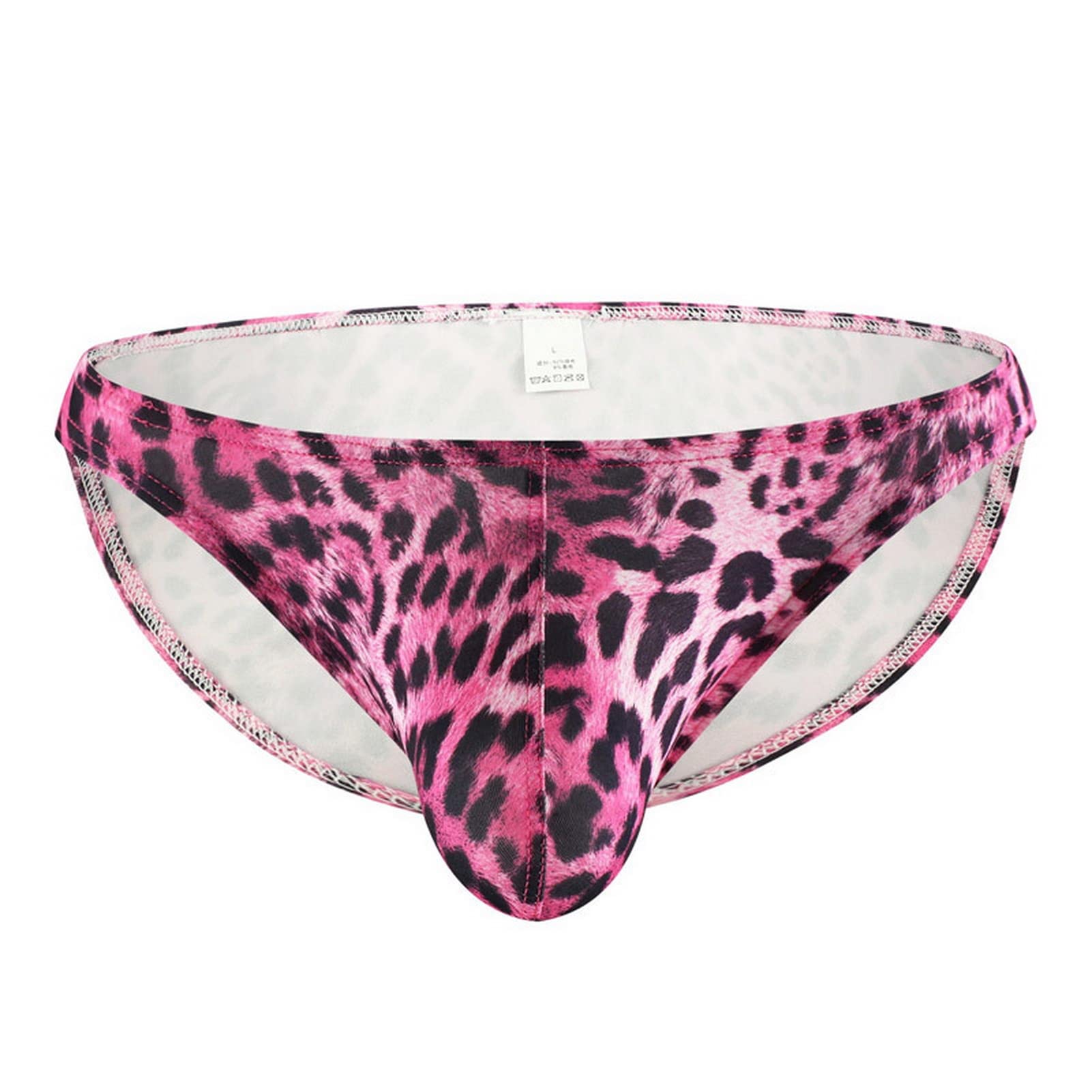Faringoto Stampa leopardata Slip Uomo Cool Biancheria Intima Maschio Comodo U Convesso rigonfiamento Sacchetto Uomo Bikini Mutande Pantaloncini
