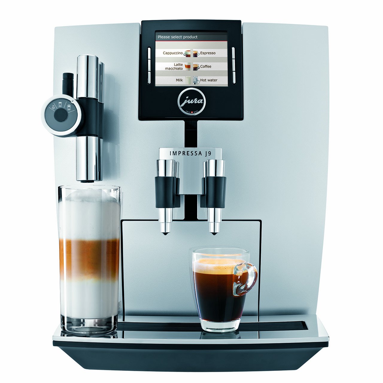 Jura Impressa J9.3 One Touch TFT autonome entièrement automatique Machine à expresso 2,1 l 16 tasses Argenté