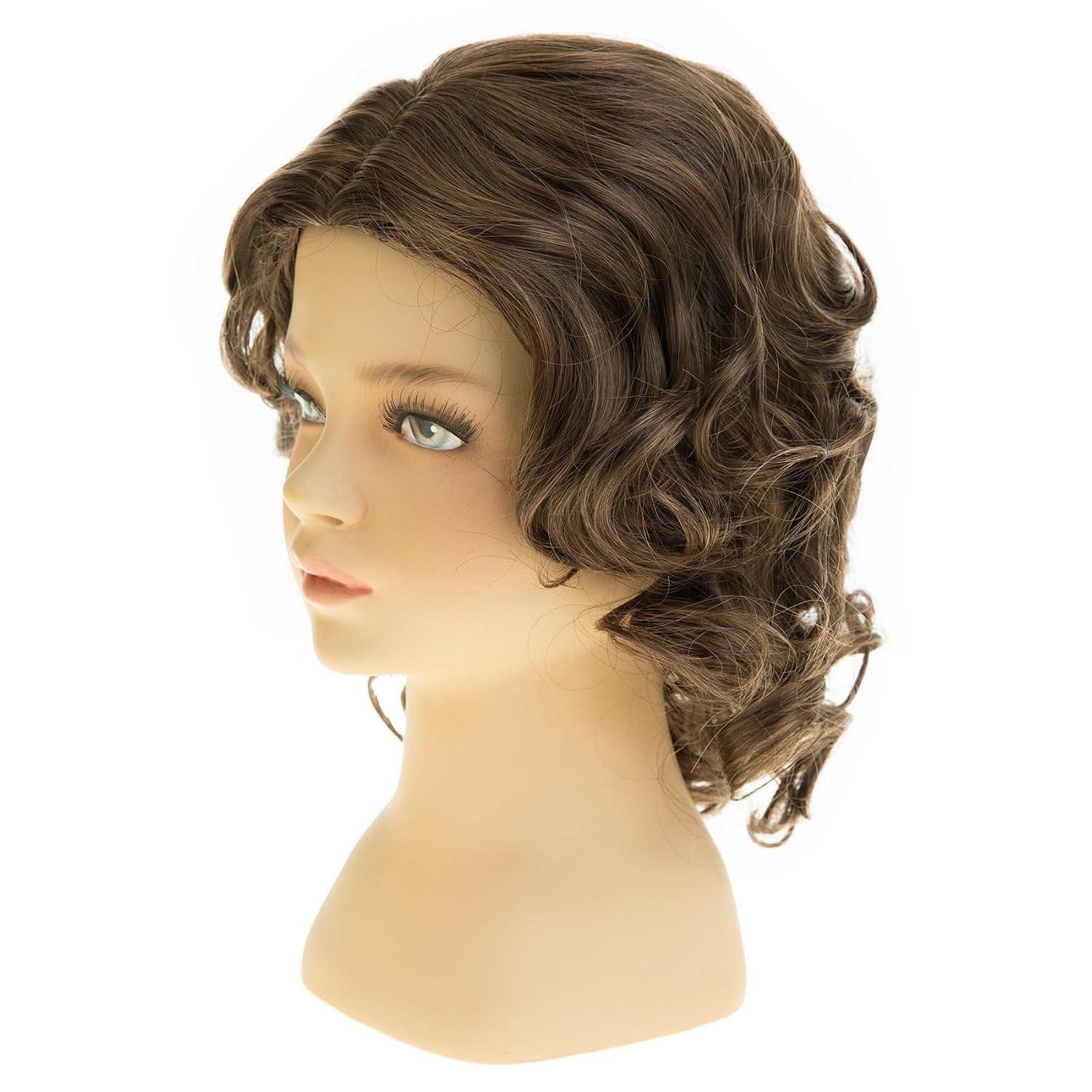 Short Curly Wavy Boys Wig Brown Synthetic Heat Resistant Halloween Cosplay Hair Wig