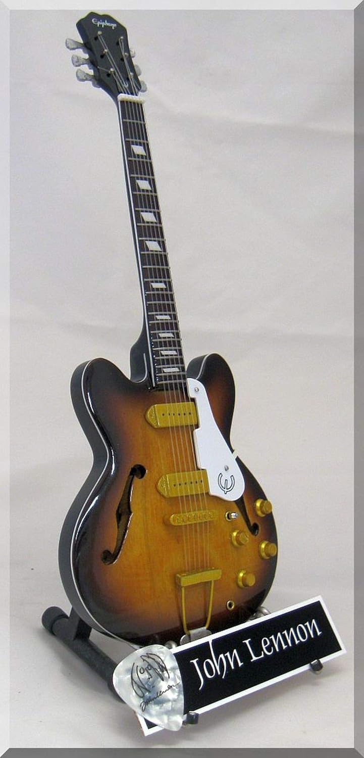 IZZI John Lennon Miniature Guitar Casino Sunburst with Guitar Pick