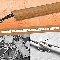 Vista 6 de Floor Cord Cover Self Adhesive Cord Hider,10FT Cable Management, Extension Strip Protector for Wires, Prevent Cable Trips for Offices, Gyms
