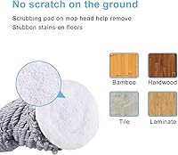 Vista 2 de Eyliden Trapeador con 2 cabezales de microfibra reutilizables, trapeador giratorio fácil de escurrir, mango largo de 57.5 pulgadas, mopa húmeda