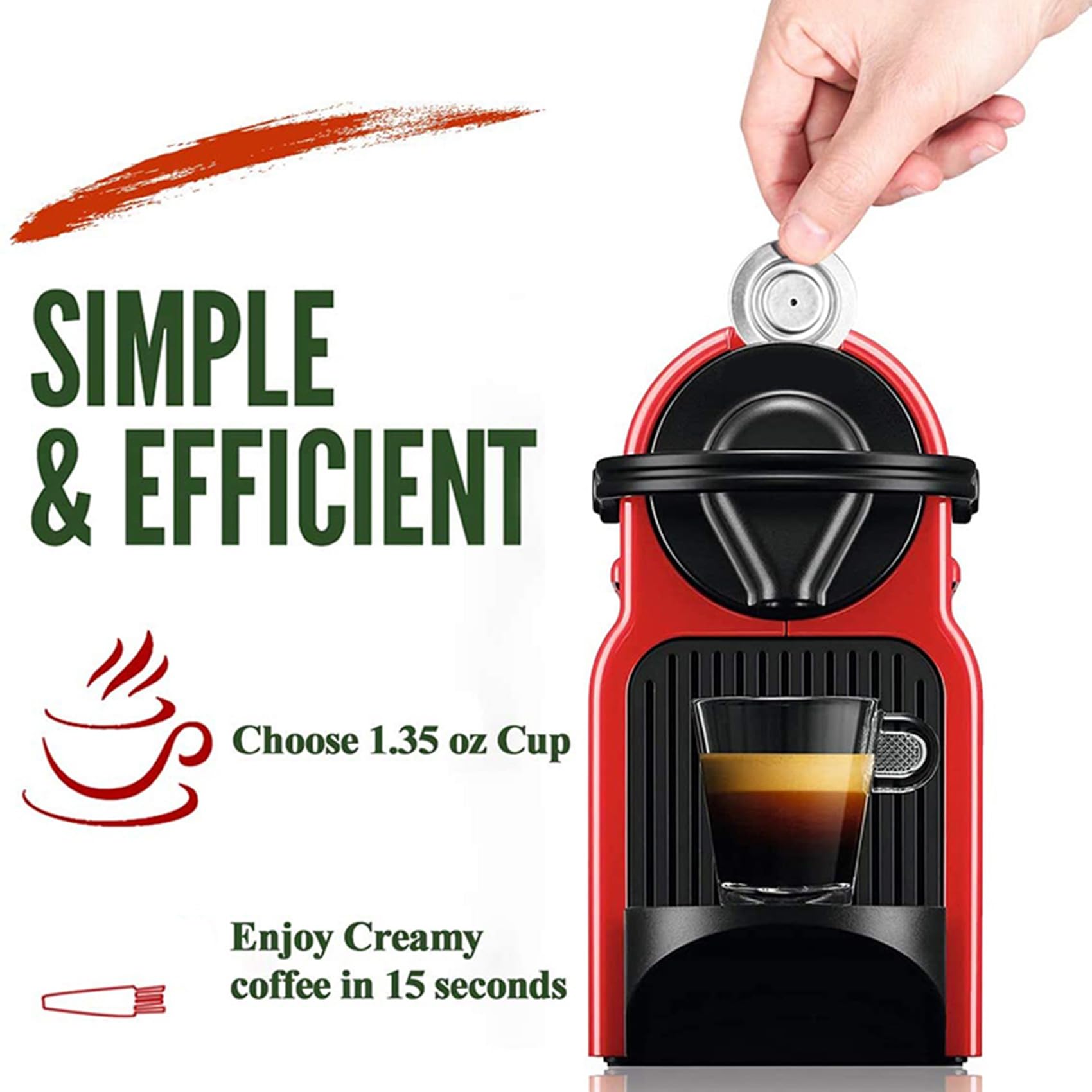 2X Kapsułka z Kawą, Kapsułki Wielokrotnego Użytku Kapsułka Wielokrotnego Użytku Pojemnik na Kawę Espresso Kompatybilny Ze Stali Nierdzewnej
