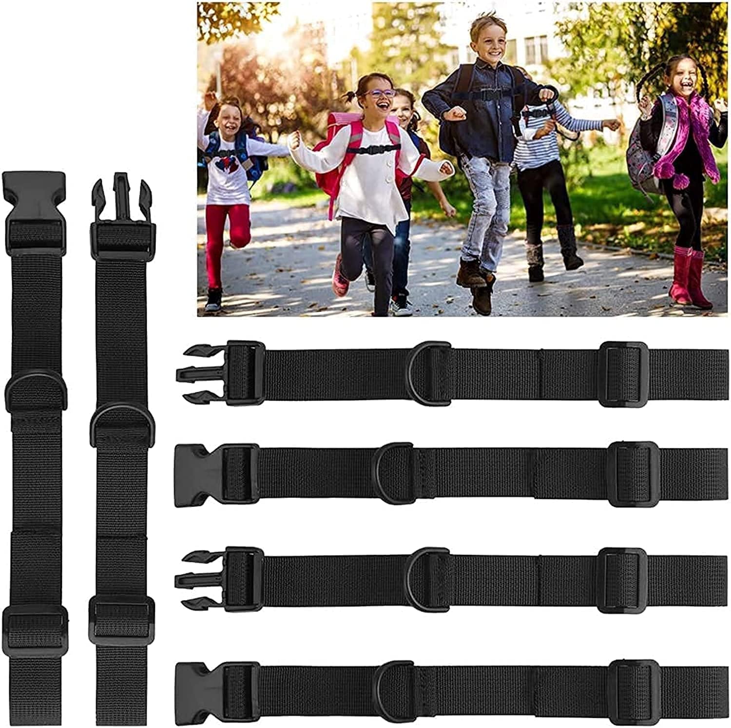 Khazna Backpack Chest Straps, Heavy Duty Adjustable Universal Backpack Sternum Strap Chest Belt with Quick Release Buckle for Hiking and Jogging Shoulder Strap Fixing Straps Adjustable 3 Pack