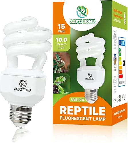 Miniatura 8 de REPTI HOME Luz de reptil UVA UVB de 23 W 10.0, terrario del desierto, lámpara fluorescente compacta, bombilla de reptil UVB para dragón barbudo,
