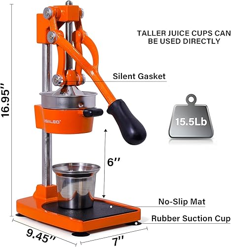 Miniatura 2 de Exprimidor manual de cítricos de hierro fundido, prensa manual comercial, exprimidor de encimera resistente para jugo de limón naranja fresco, fácil