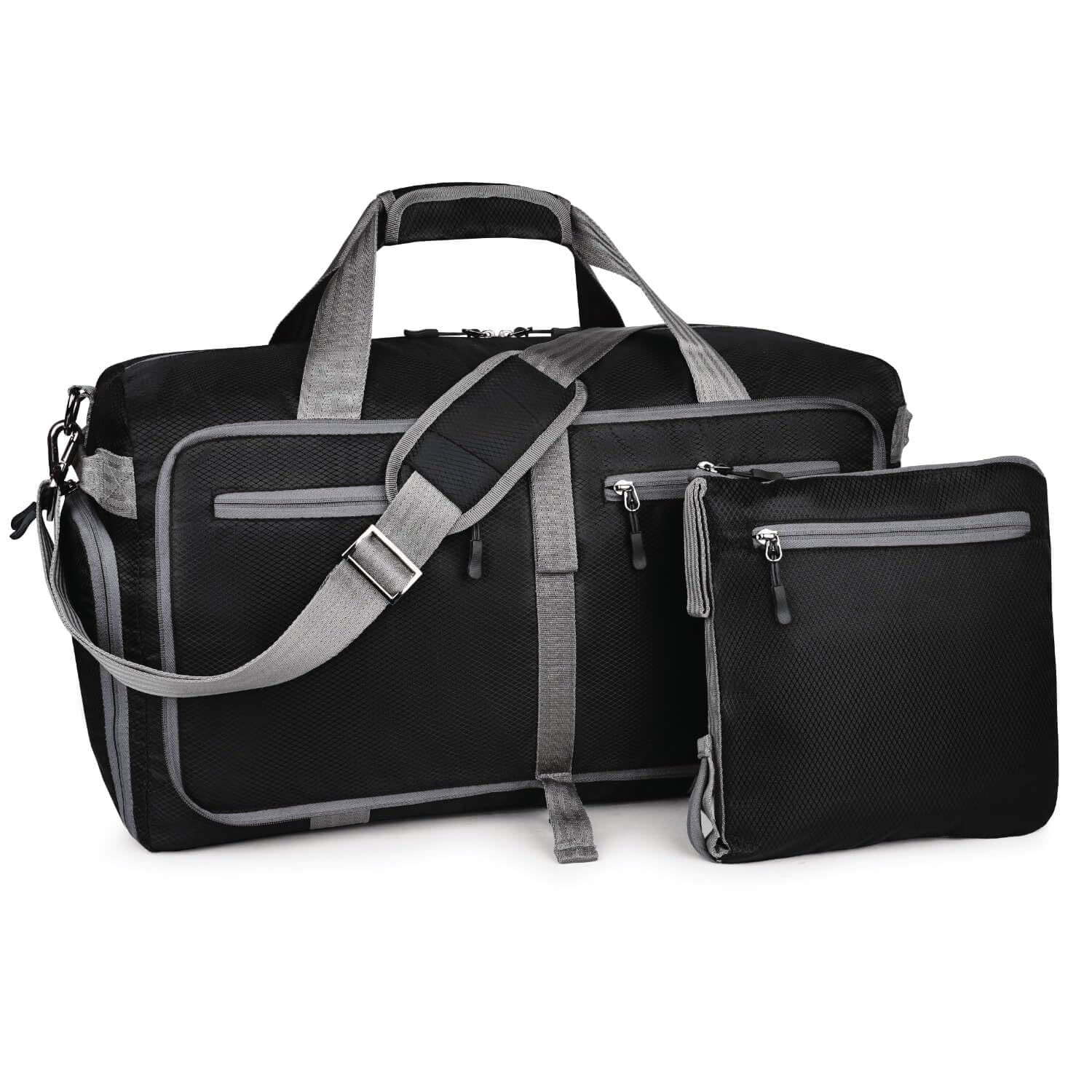 FATMUG Light Foldable Duffel Bag for Travel, Packing and Storage – Men and Women – (60L, Black) FATMUG Light Foldable Duffel Bag for Travel, Packing and Storage – Men and Women – (60L, Black)