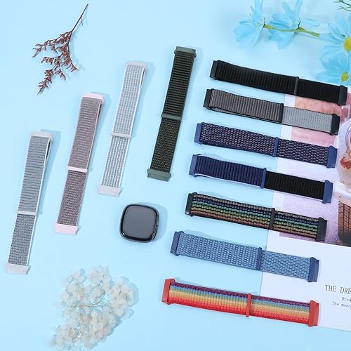 Miniatura 6 de Correa deportiva compatible con Fitbit Versa 4, Fitbit Sense 2, Fitbit Versa 3, Fitbit Sense, para mujeres y hombres, correa de repuesto de nailon