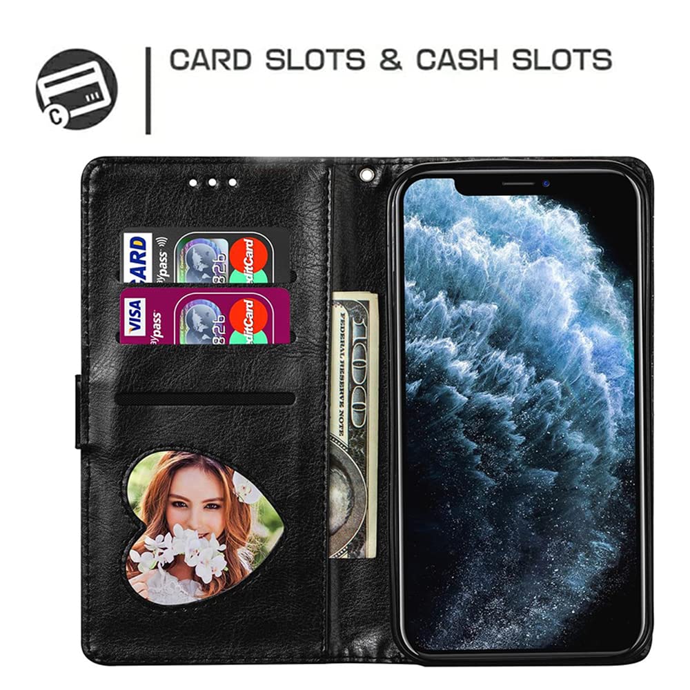 Custodia Portafoglio Glitter Per Xiaomi Mi 11 Lite 5G - Cover Magnetica Antiurto Con Slot Per Schede E Portamonete, Funzione Stand. Colore Viola Brillantini. Regalo Per Donna E Ragazza. - 3