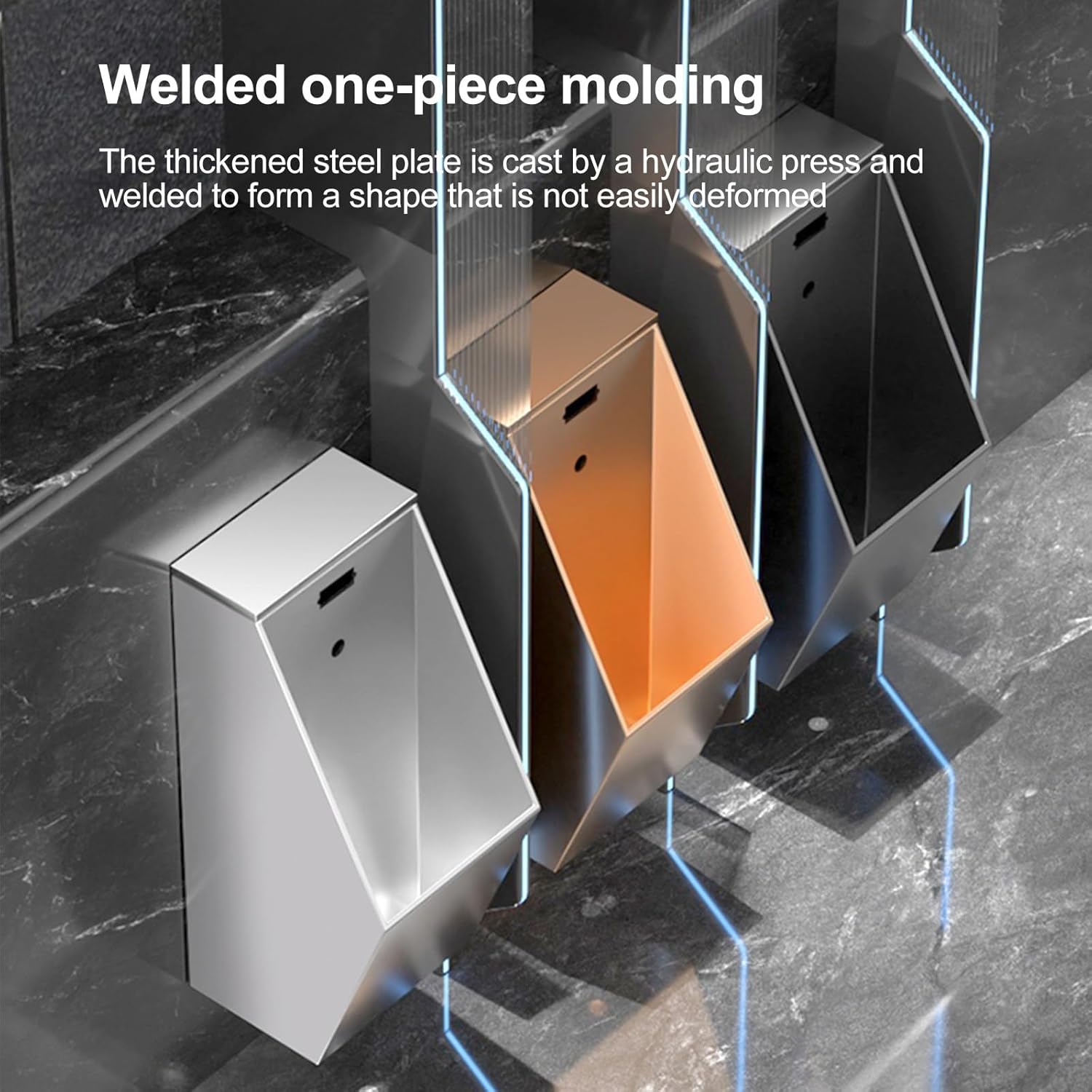 MRKU Automatic Sensor Urinal, 304 Stainless Steel Urinals, Wall Mount Sensor, Family Bathroom Toilet, Commercial Wash