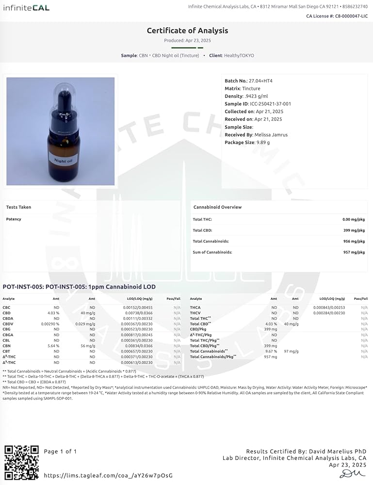 Amazon | 【日本製】CBN・CBDナイトオイル 1000mg（CBN 588mg +