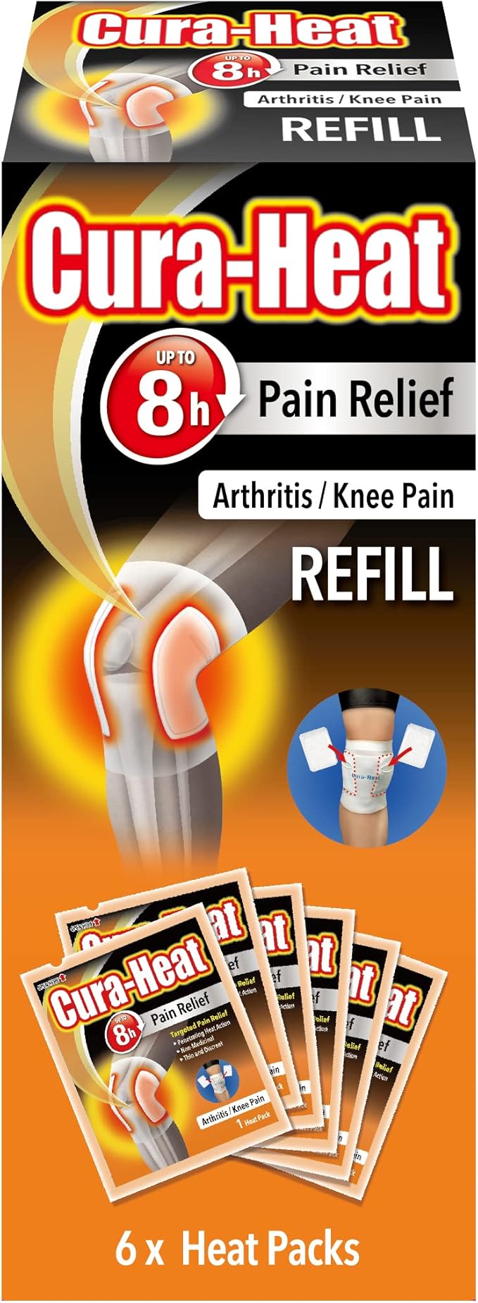 CuraHeat Arthritis Pain for Knee Refill 6 Heat Packs Amazon.co.uk