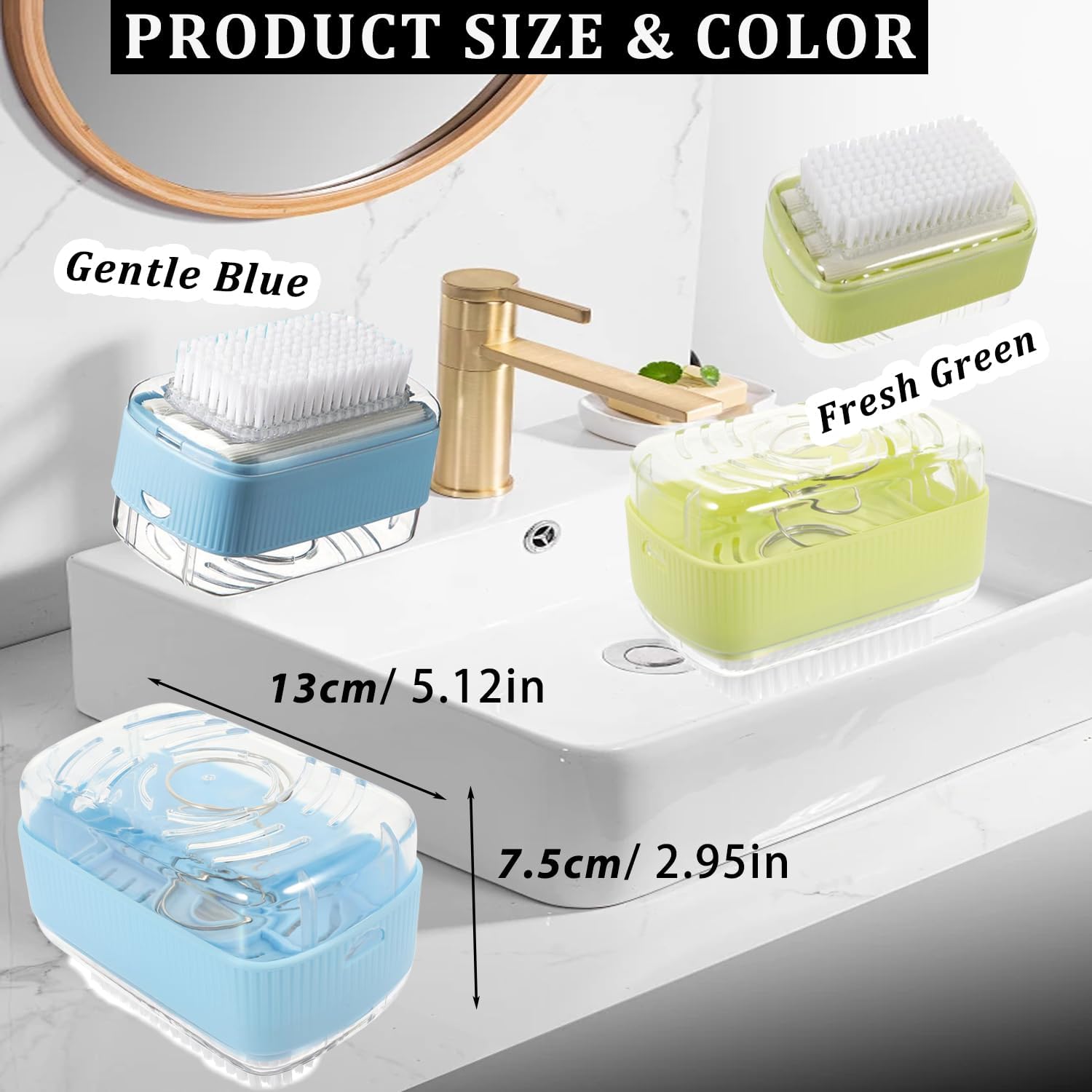 Rolling Soap Box for Laundry,Hands Free Foaming, Multifunctional Soap Box Scrubber & Storage Dispenser,Portable Bar Dispenser Brush for Laundry, Home & Travel KeepsSoap Dry & Hygienic (Green)