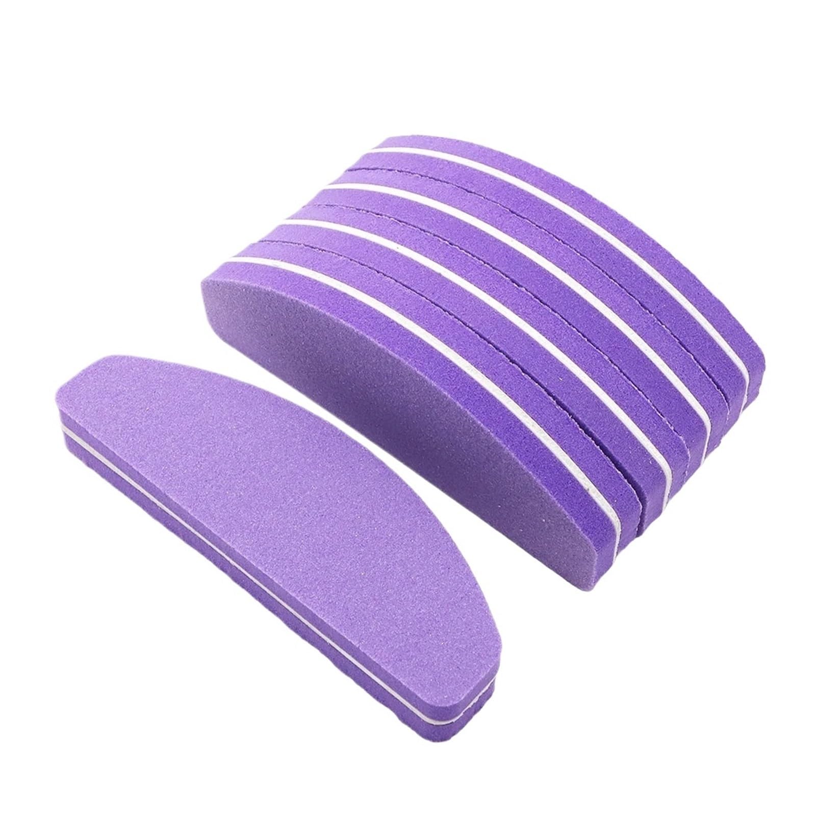 5 uds bloque de esponja lima uñas grano 180/240 púrpura pulidor Gel lijado herramientas manicura