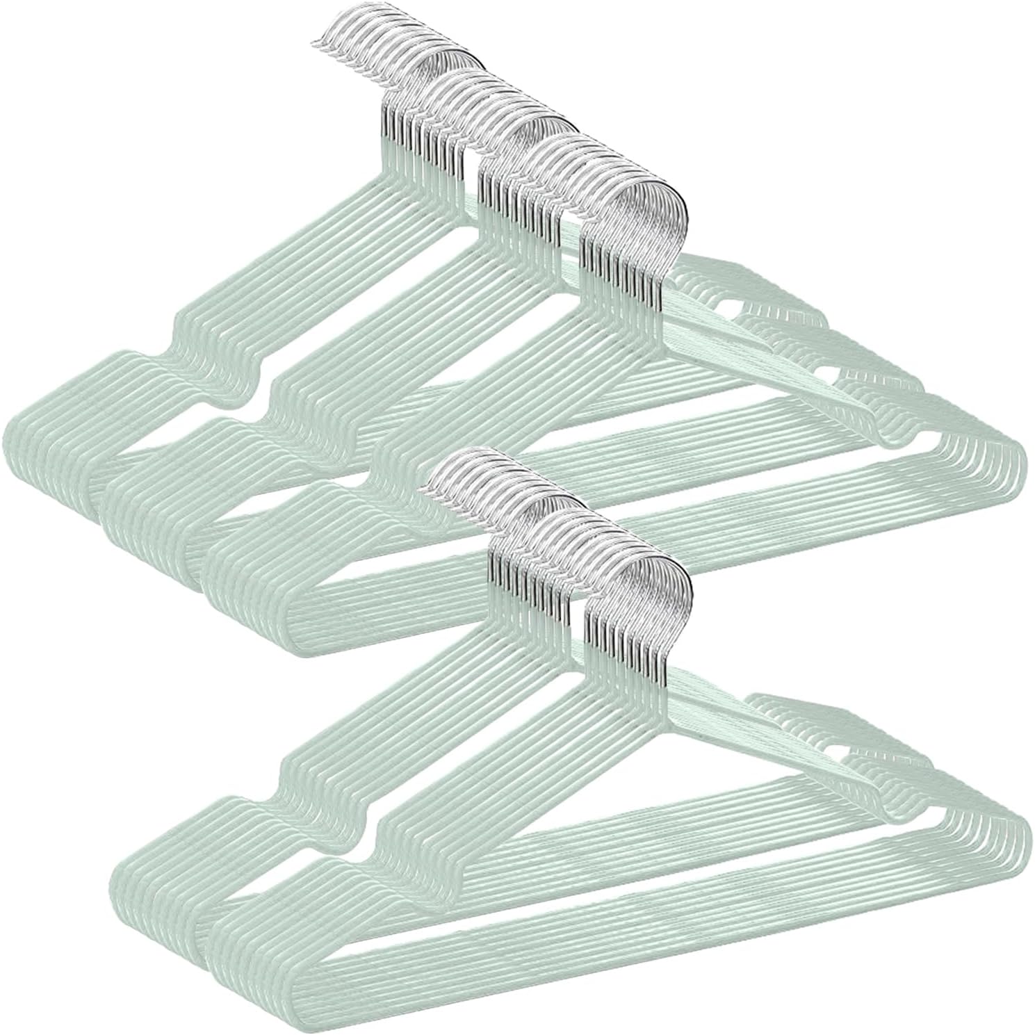 AYO Clothes Hangers, Non-slip, Multi-functional Storage, PVC Special Rubber Finish, 50 Piece Set, Hanger, Laundry Hanger, Heavy Duty Hanger, Anti-Slip, Clothes Deformation, Load Capacity, Lightweight,