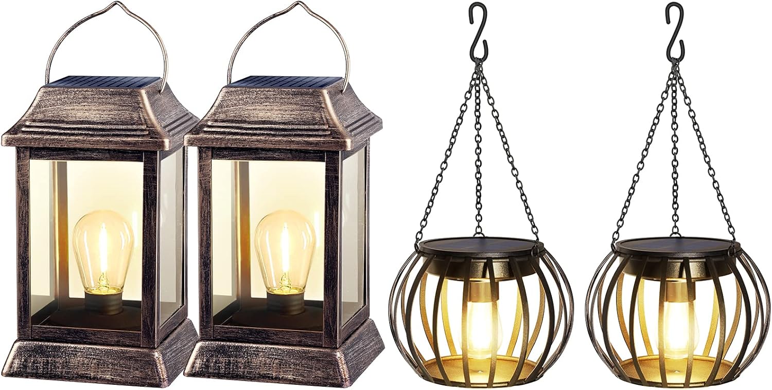 UBright Solar Lantern Solar Outdoor Lights Hanging Solar Lights Lanterns Outdoor