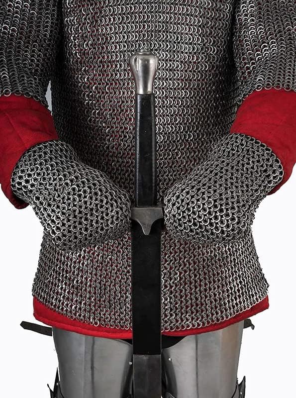 Medieval Armor Mitten Chain Mail Gloves 10 MM ID Flat Riveted with Washer