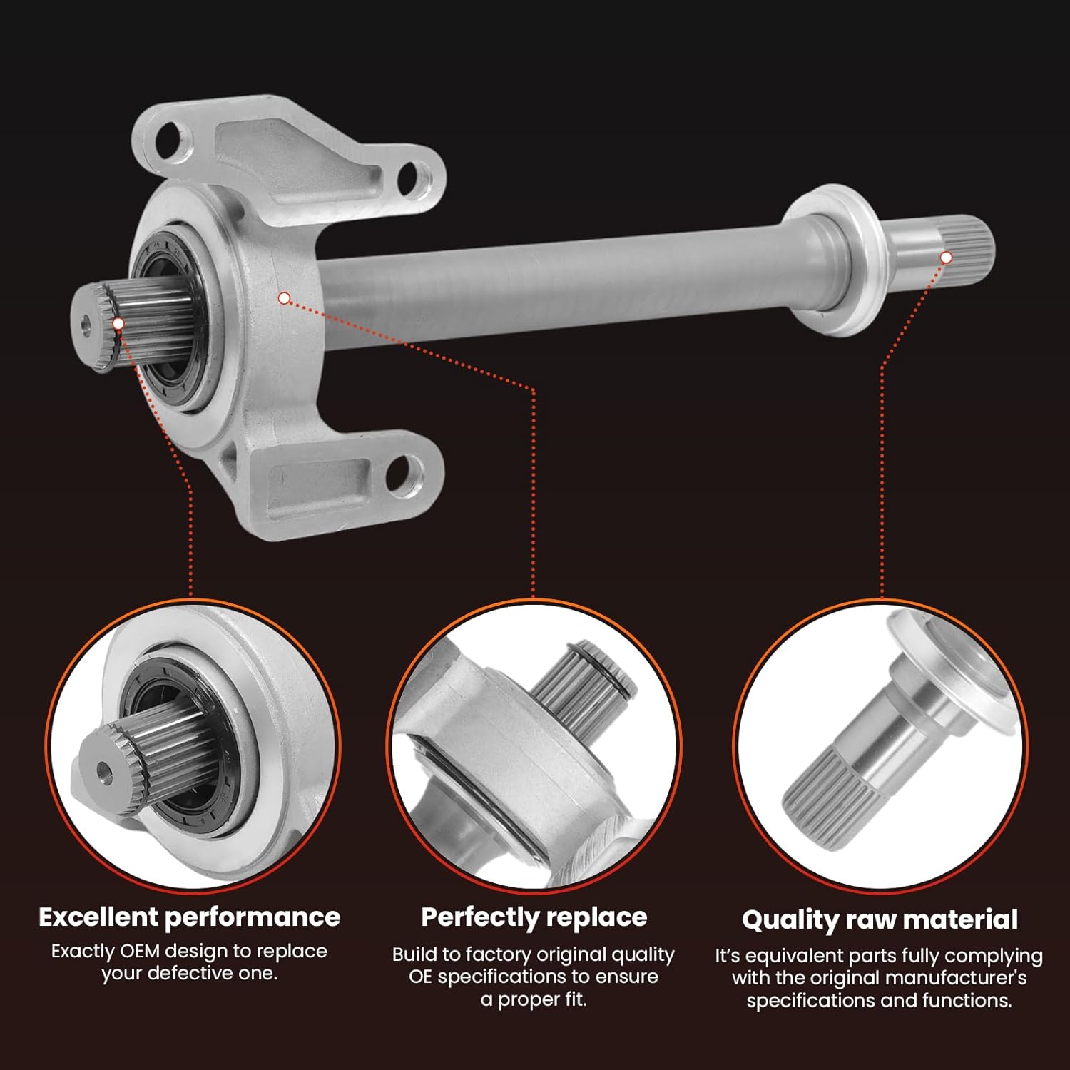 44500-SNA-A00 CV Intermediate Shaft Compatible with Honda Civic FA1 (2006-2011), 44500SNAA00, (Manual Transmission) Axle Half Shaft Assembly