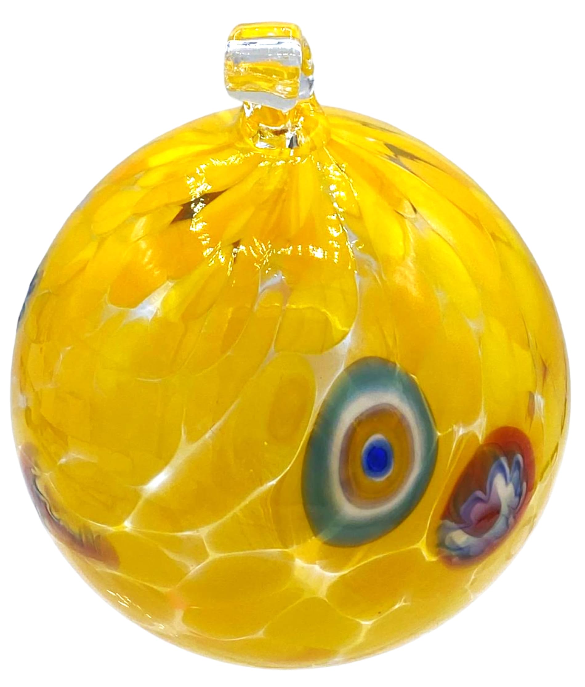 Pallina di natale in vetro di murano colori in pasta made in italy PLGIALLO