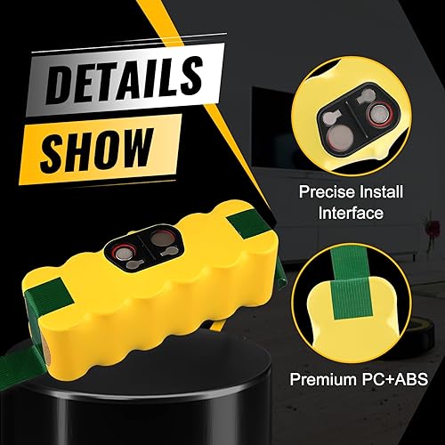 Miniatura 3 de Batería de repuesto NI-MH mejorada de 14.4 V 5.2 Ah para iRobot Roomba R3 500 600 700 800 900 Series 500 510 530 540 550 560 570 580 595 600 620 650